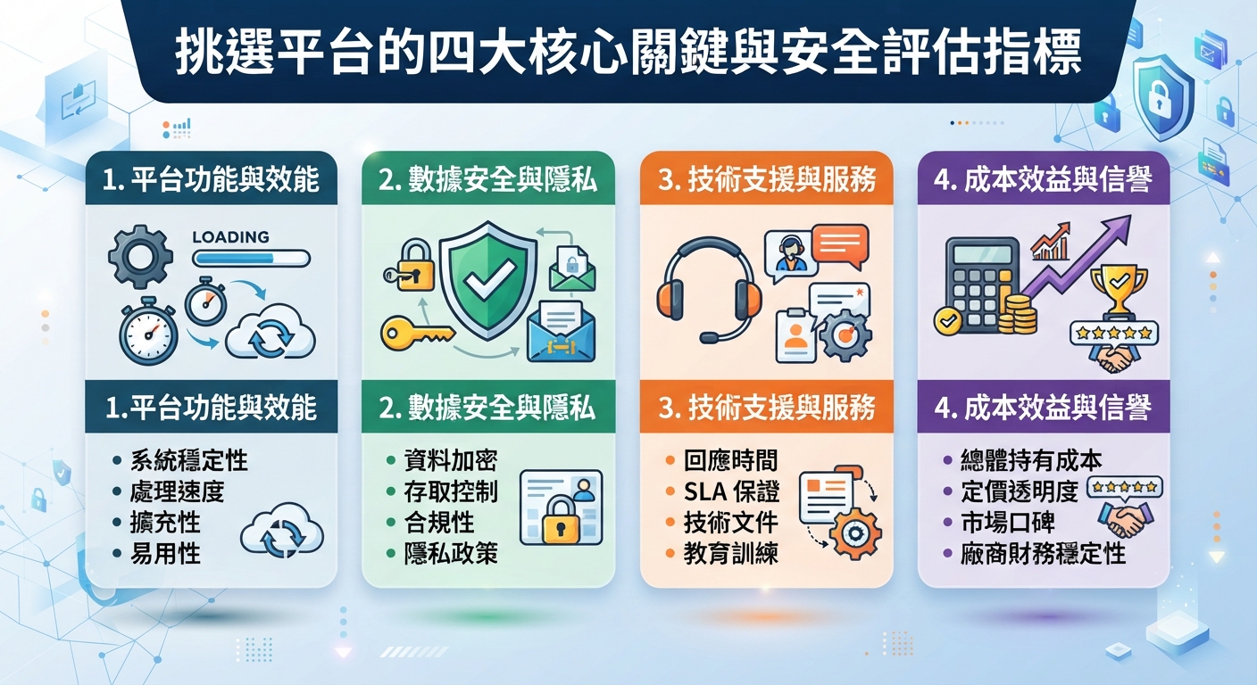 挑選平台的四大核心關鍵與安全評估指標
