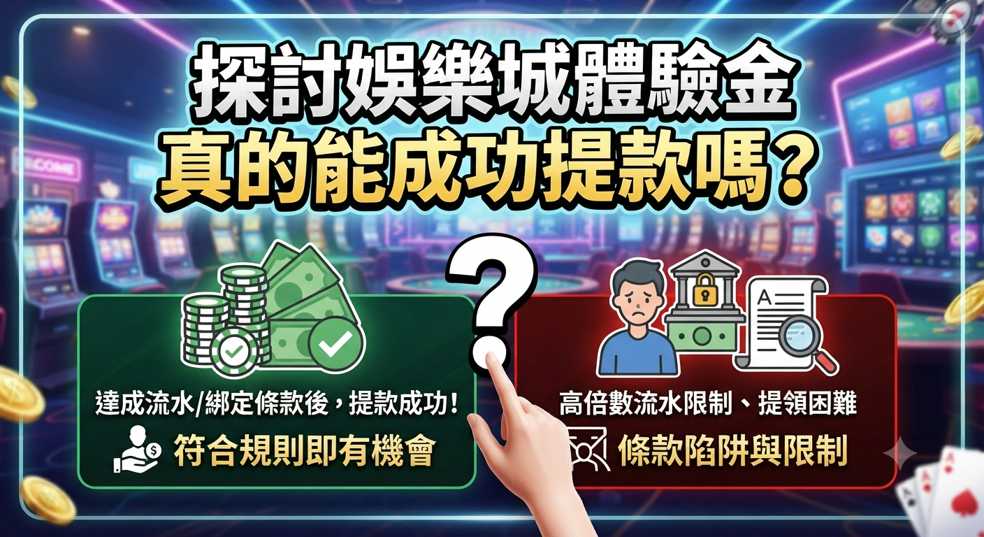 探討娛樂城體驗金真的能成功提款嗎