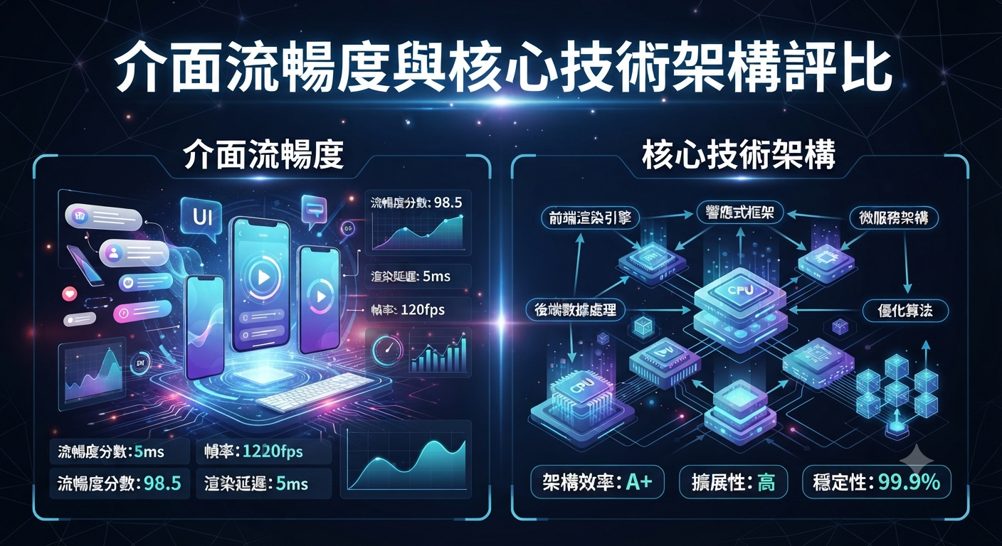 介面流暢度與核心技術架構評比
