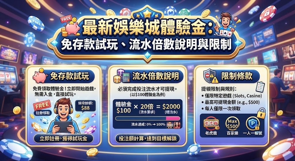 免存款試玩、流水倍數說明與限制